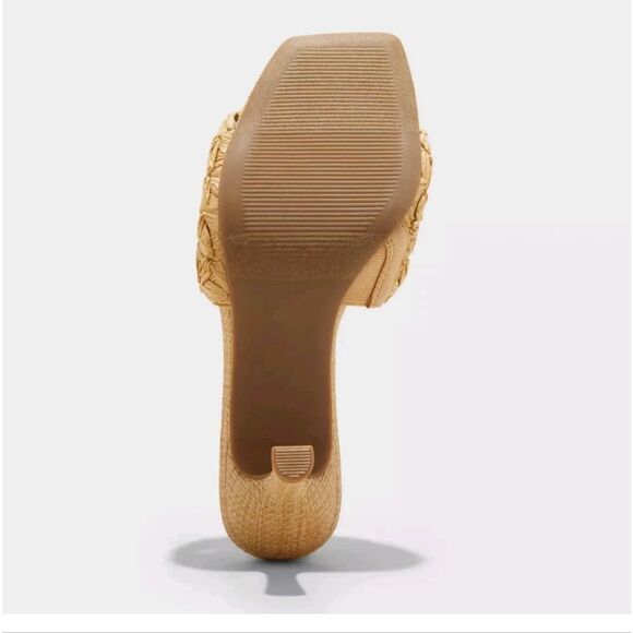 🆕👡Ayla Raffia Slide Heels with Memory Foam - Tan, Sz 10 - Picture 4 of 7